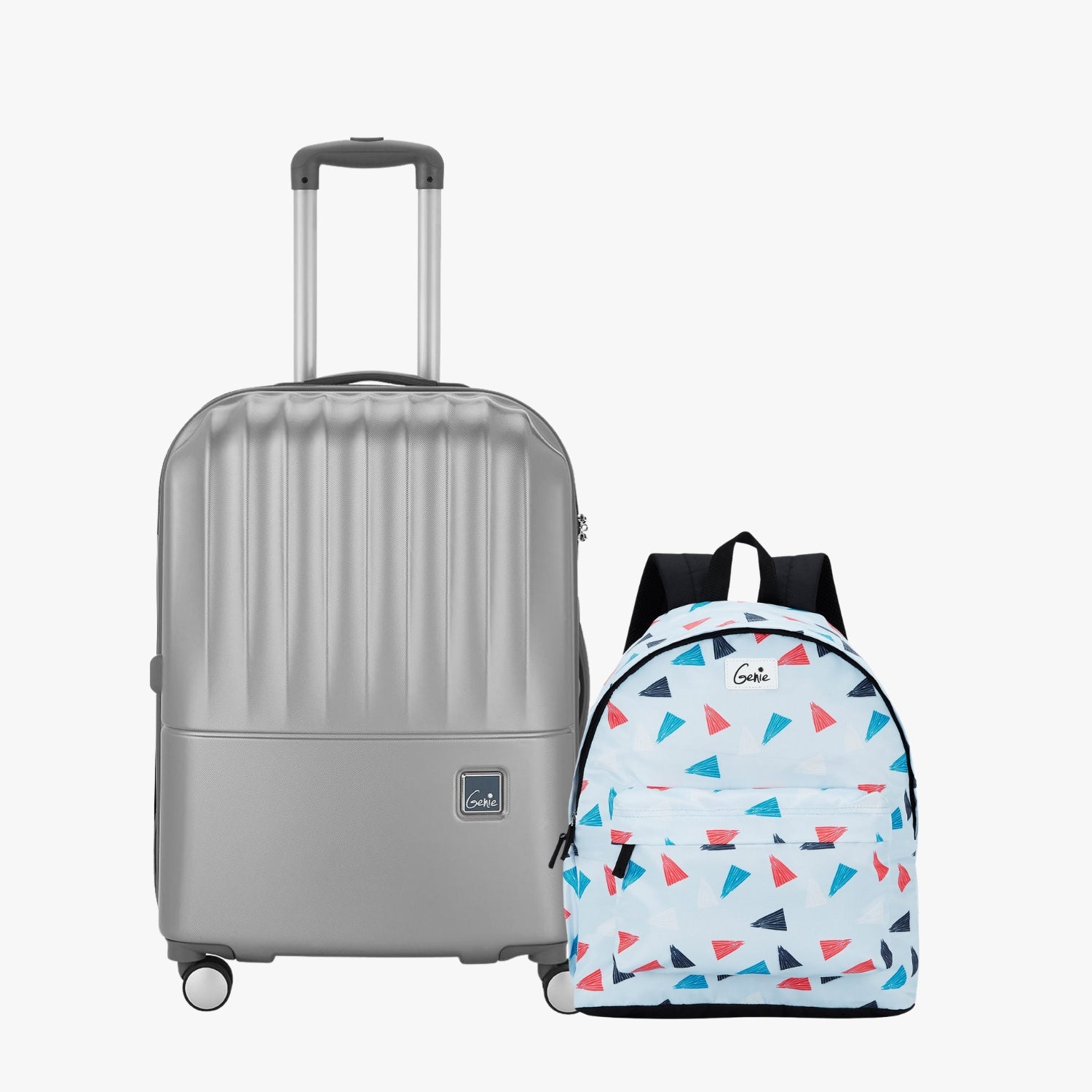 Buy Genie Hard Trolley Bag and Casual Backpack Combo Online