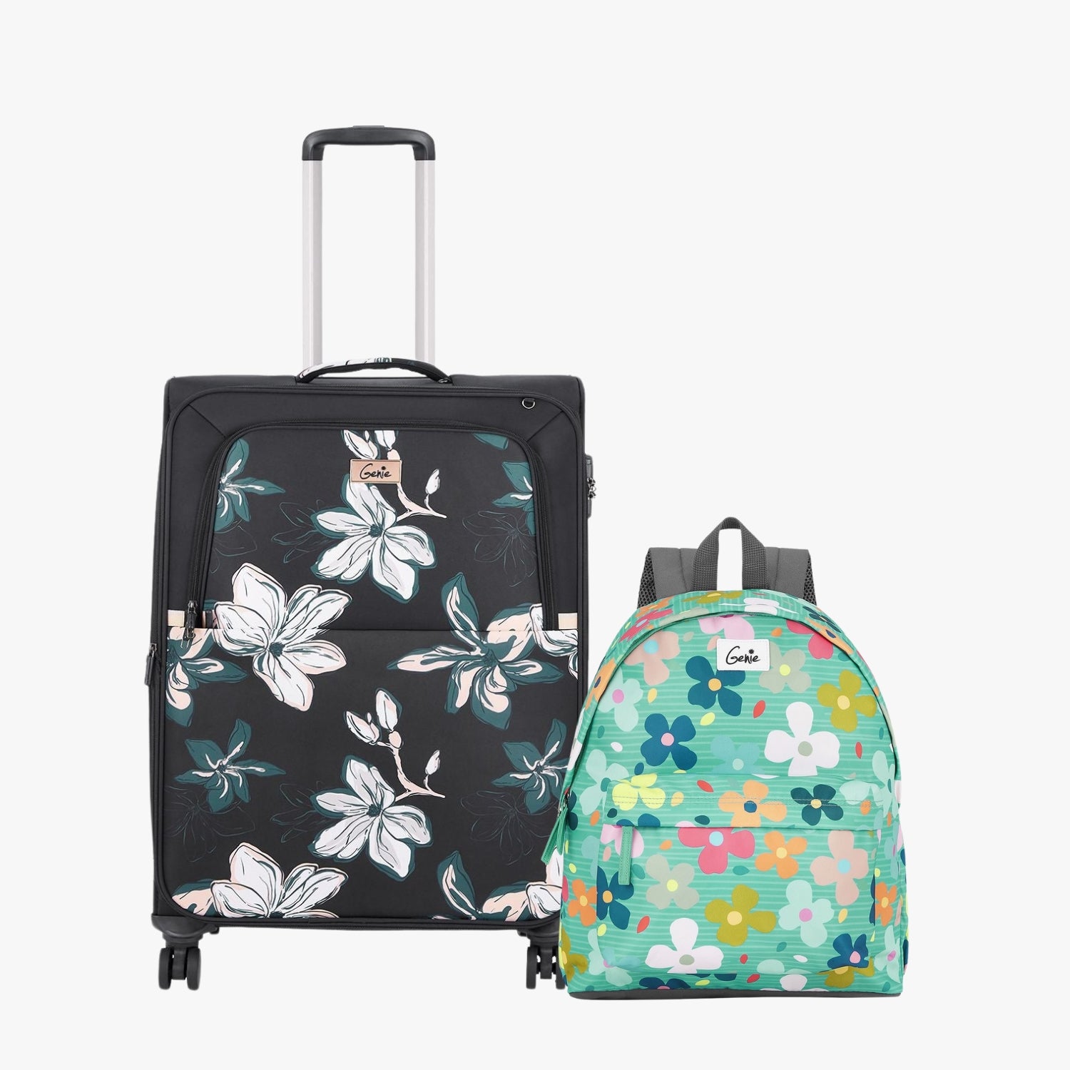Genie Soft Trolley Bag and Casual Backpack Combo