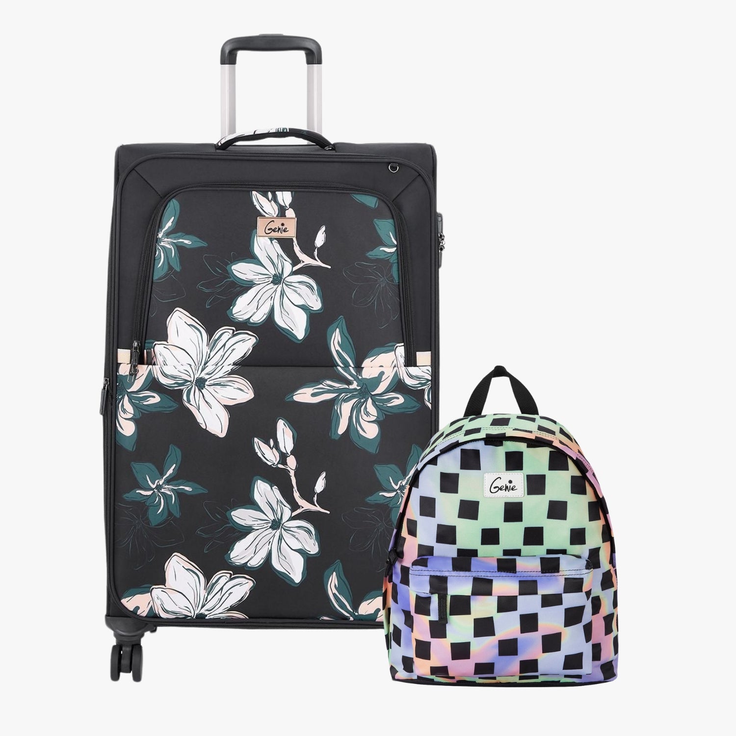 Genie Soft Trolley Bag and Daypack Combo