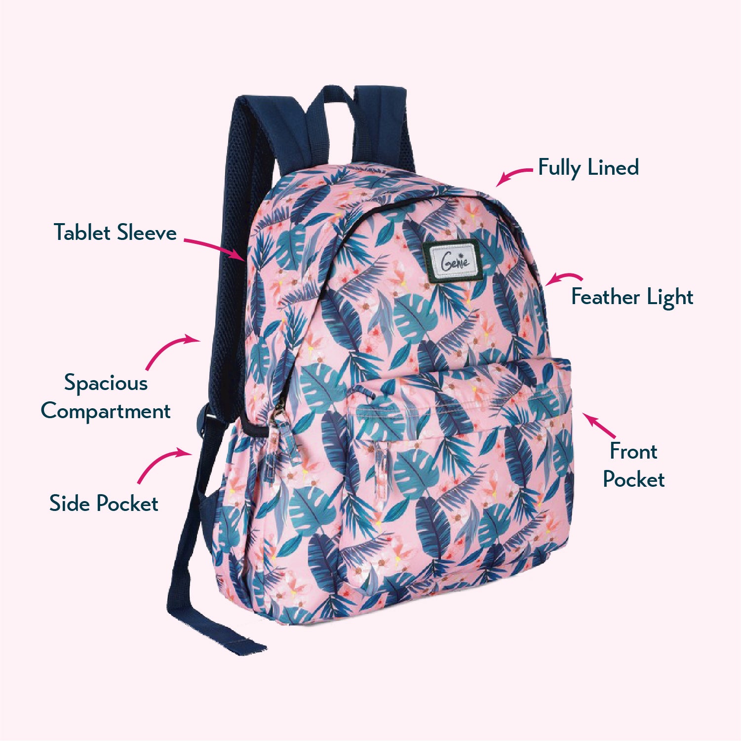 Genie Miami 13.5L Rose Small Backpack