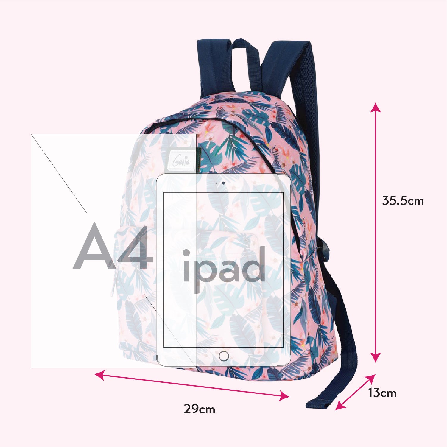 Genie Miami 13.5L Rose Small Backpack