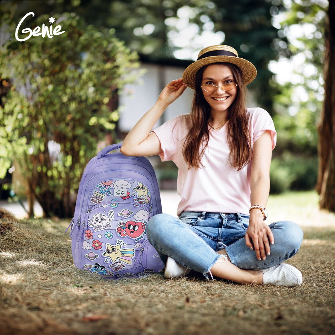 Genie Pearl 27L Purple Juniors Backpack With Easy Access Pockets