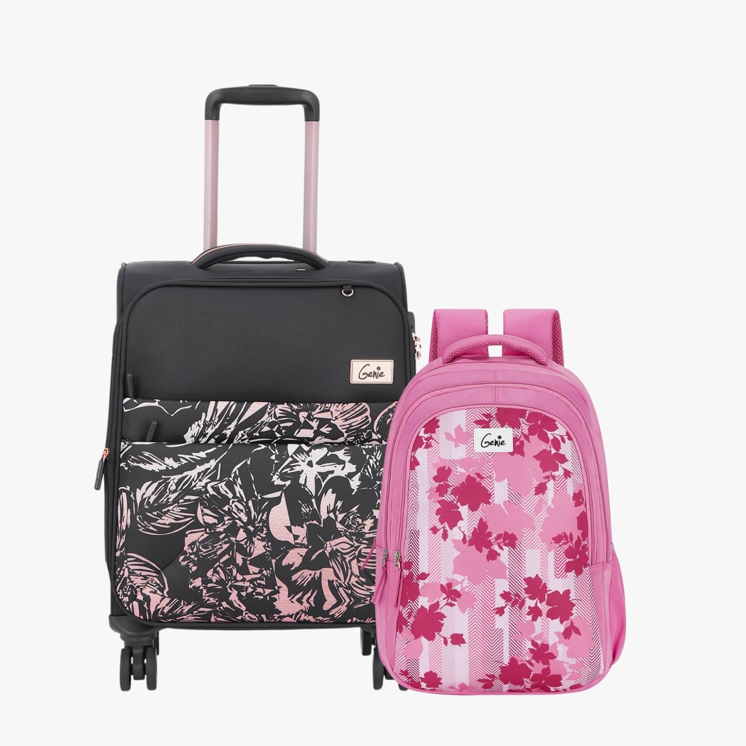 Genie Soft Trolley Bag and Laptop Backpack Combo