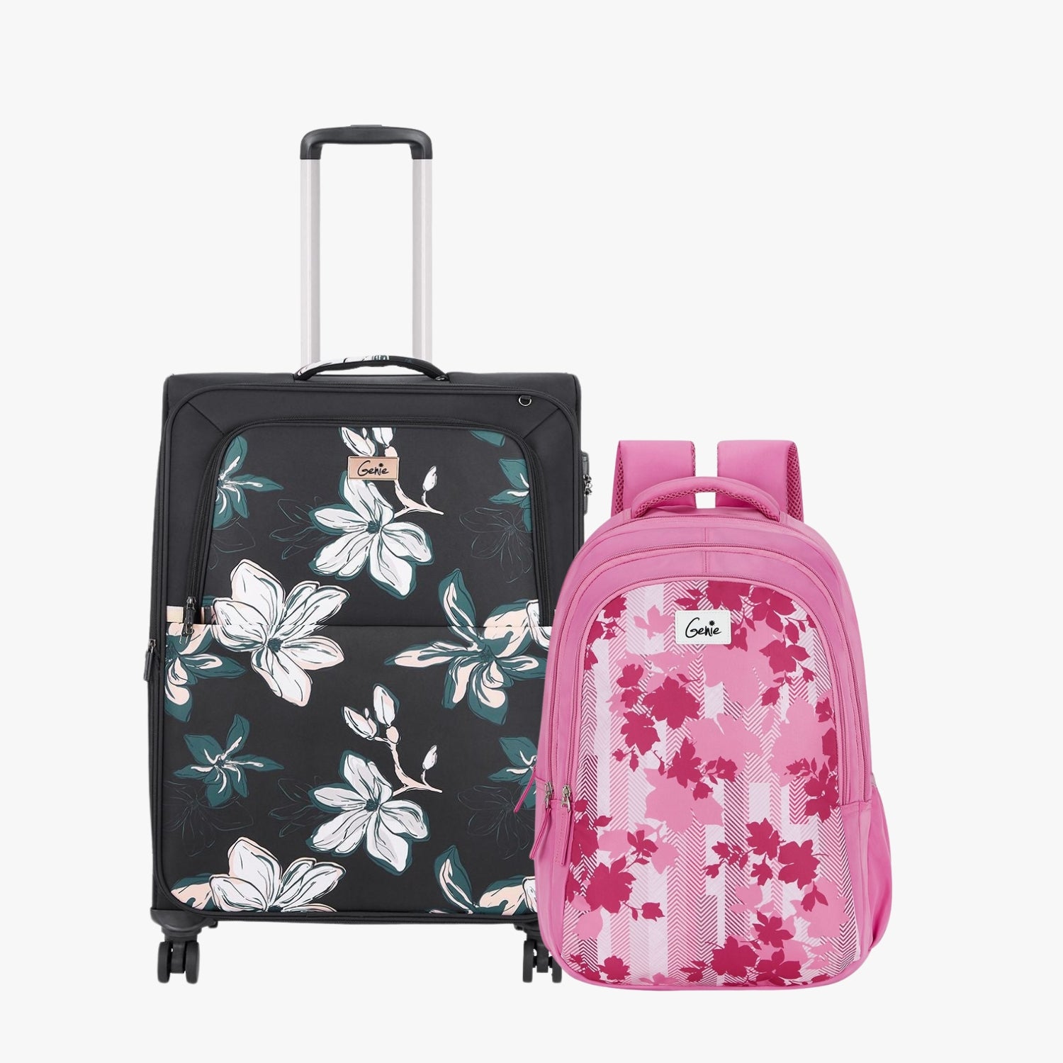 Genie Soft Trolley Bag and Laptop Backpack Combo