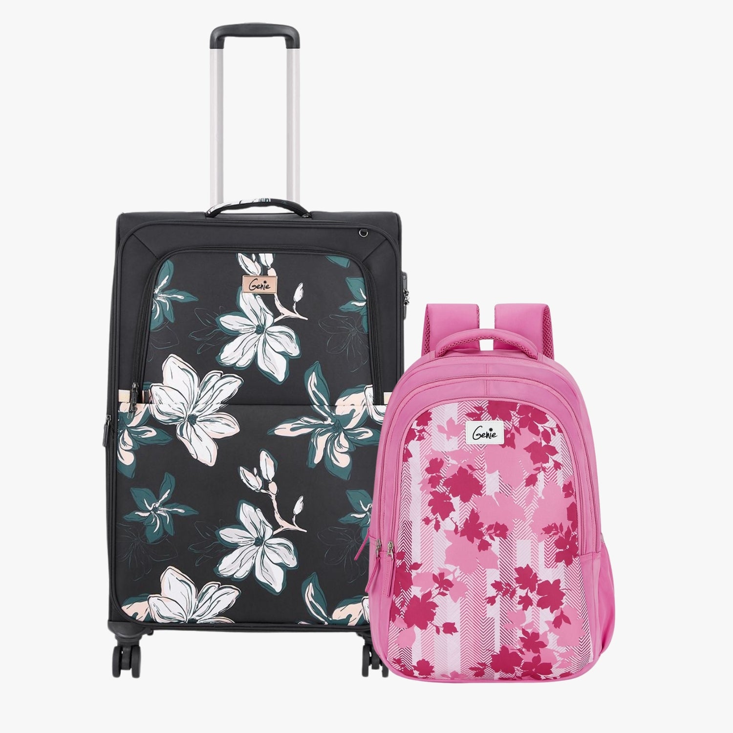 Genie Soft Trolley Bag and Laptop Backpack Combo