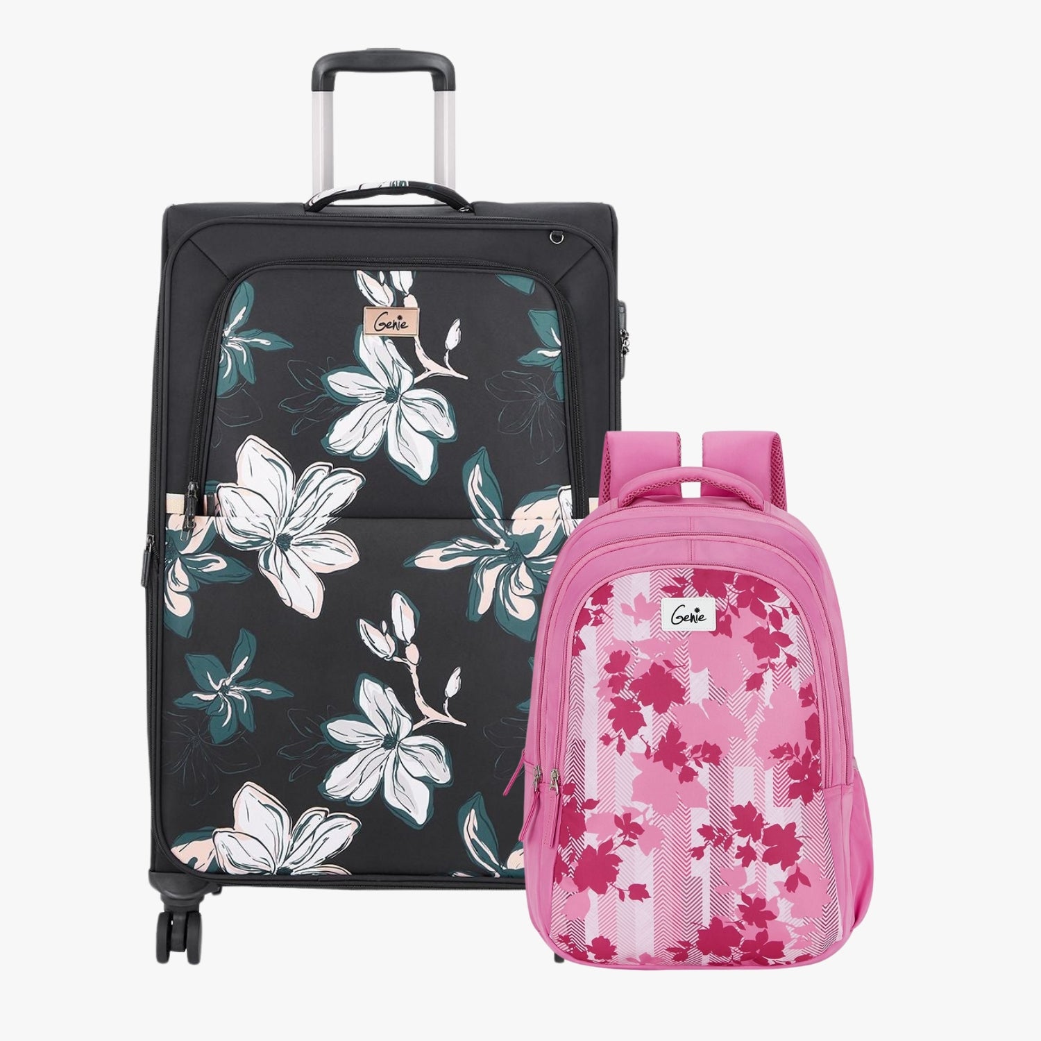 Genie Soft Trolley Bag and Laptop Backpack Combo