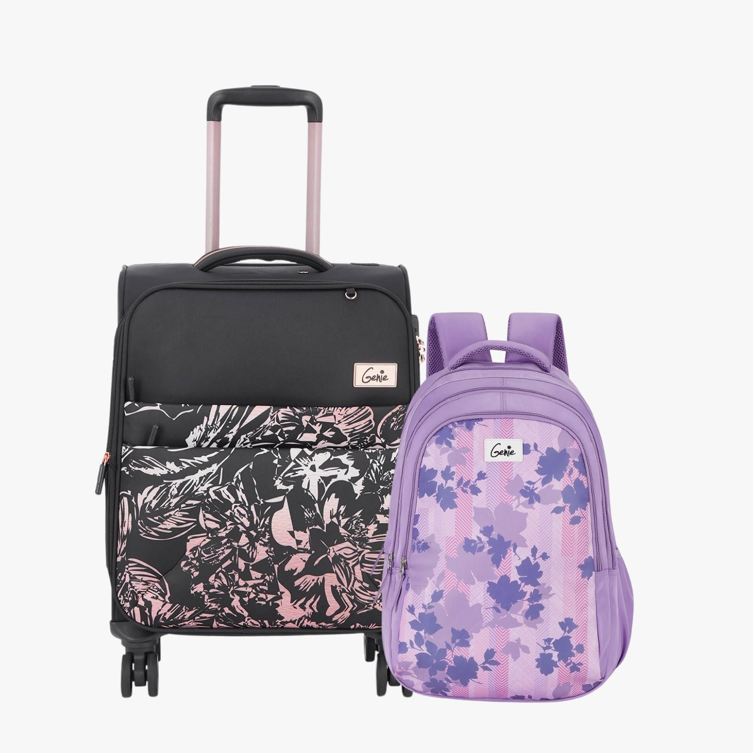 Genie Soft Trolley Bag and Laptop Backpack Combo