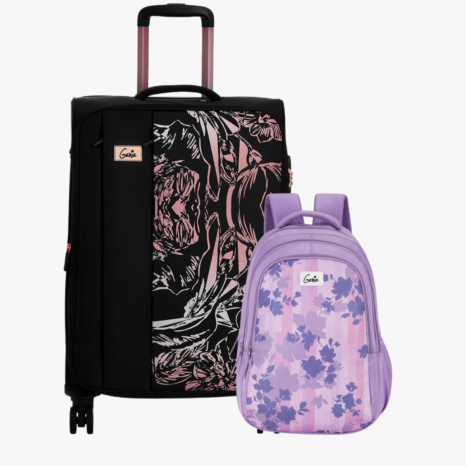 Genie Soft Trolley Bag and Laptop Backpack Combo