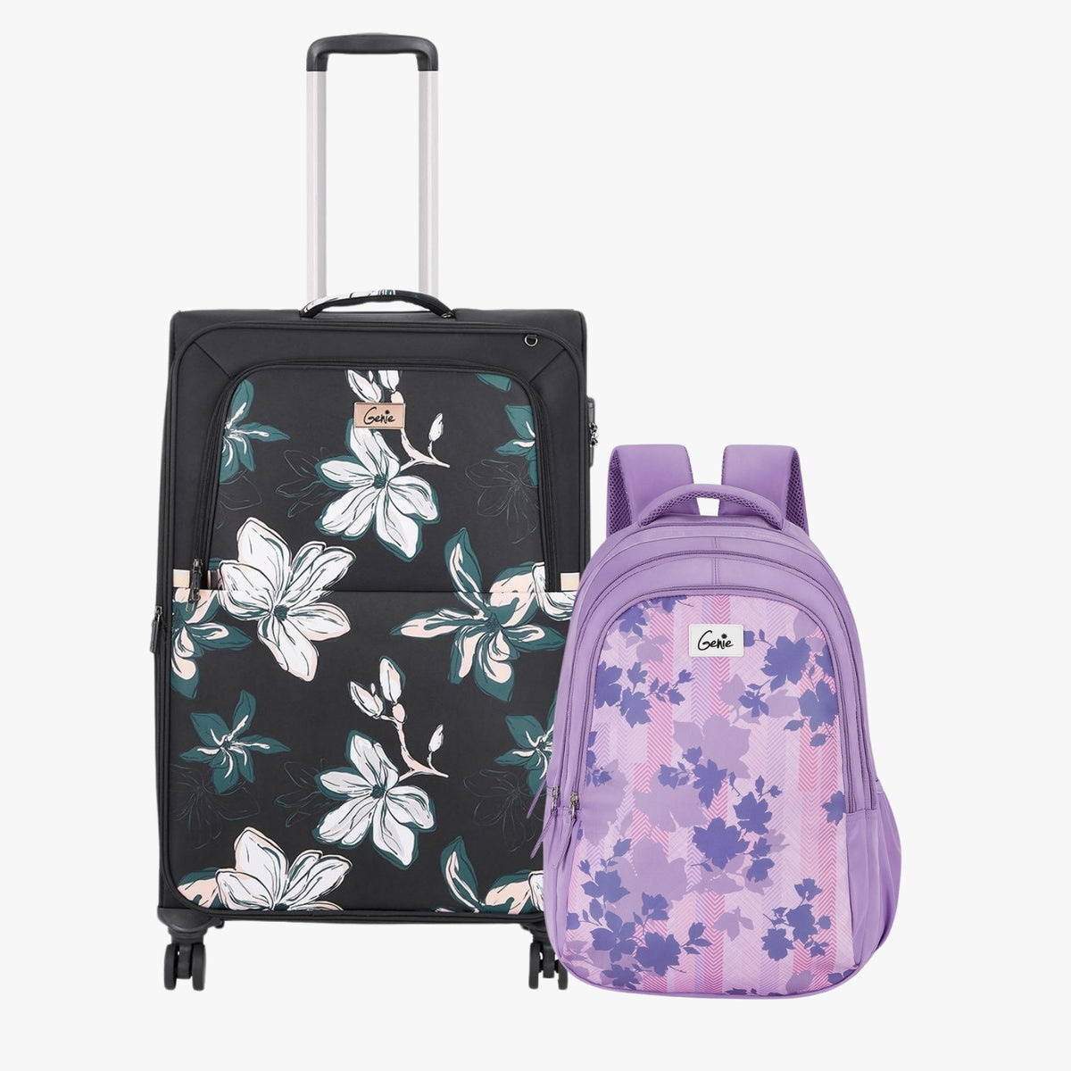 Genie Soft Trolley Bag and Laptop Backpack Combo