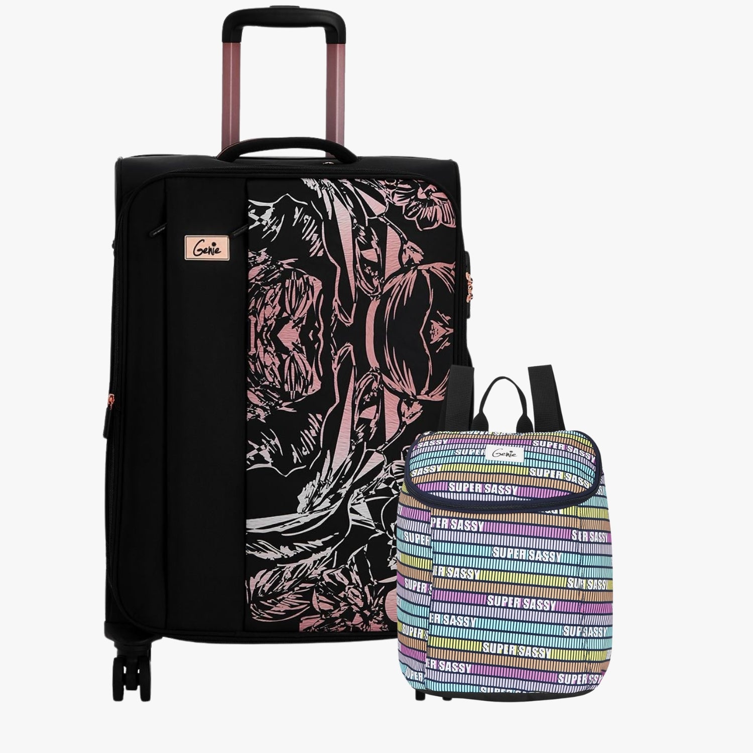 Genie Soft Trolley Bag and Daypack Combo