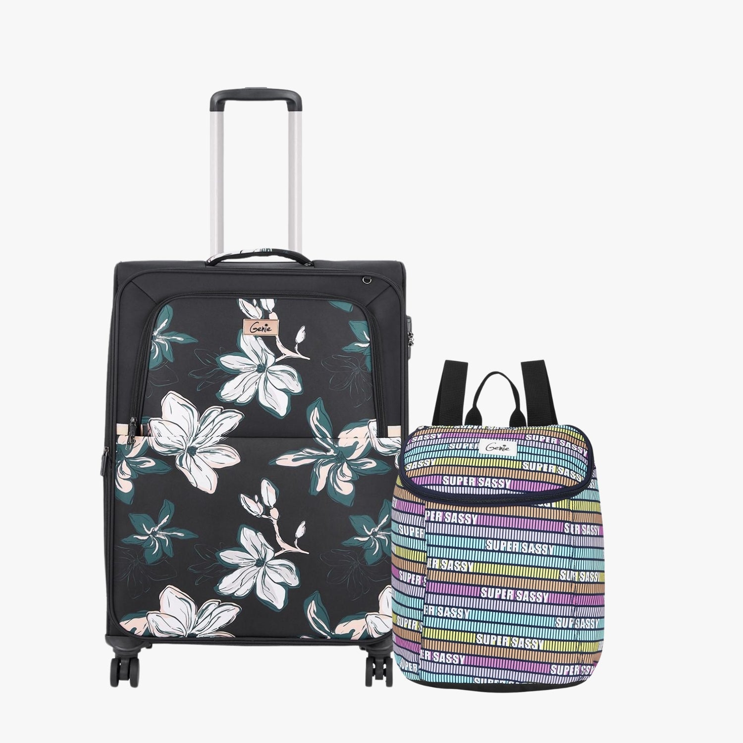 Genie Soft Trolley Bag and Daypack Combo