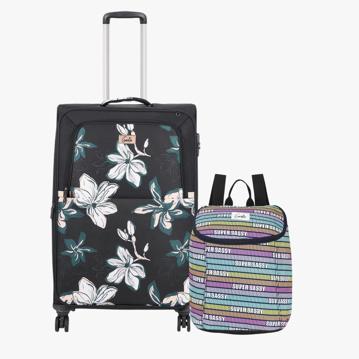 Genie Soft Trolley Bag and Daypack Combo