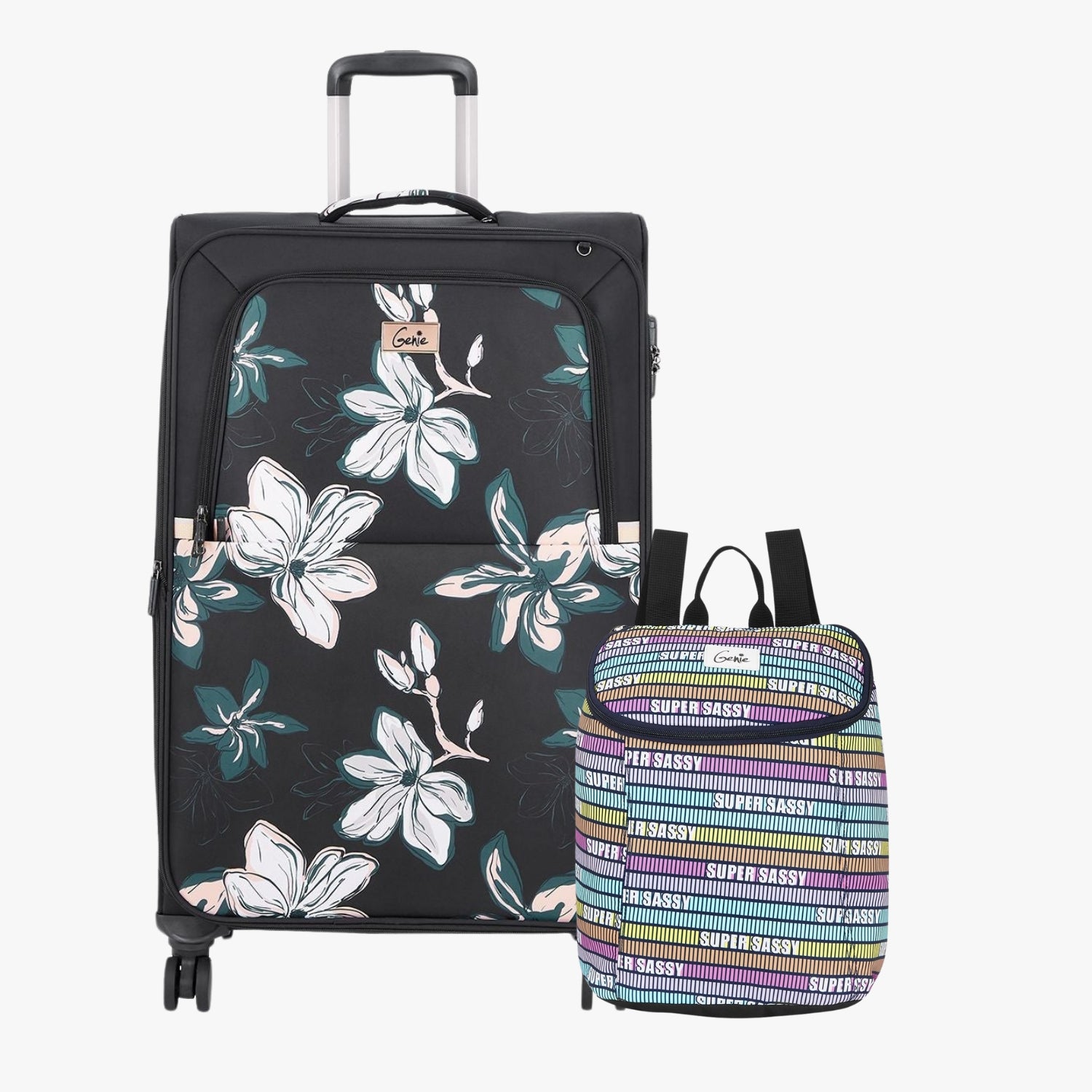 Genie Soft Trolley Bag and Daypack Combo