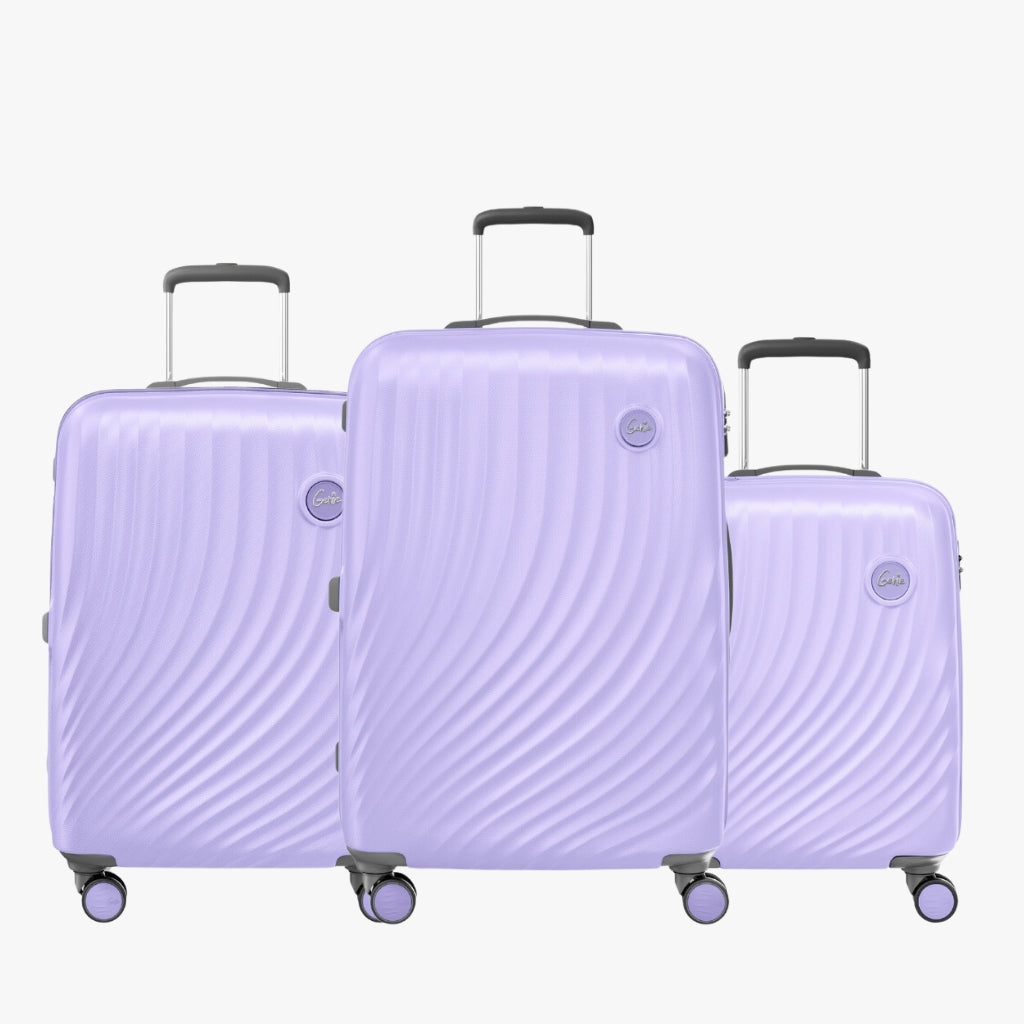 Scarlet Small, Medium and Large Trolley Bag Combo Set - Lavender