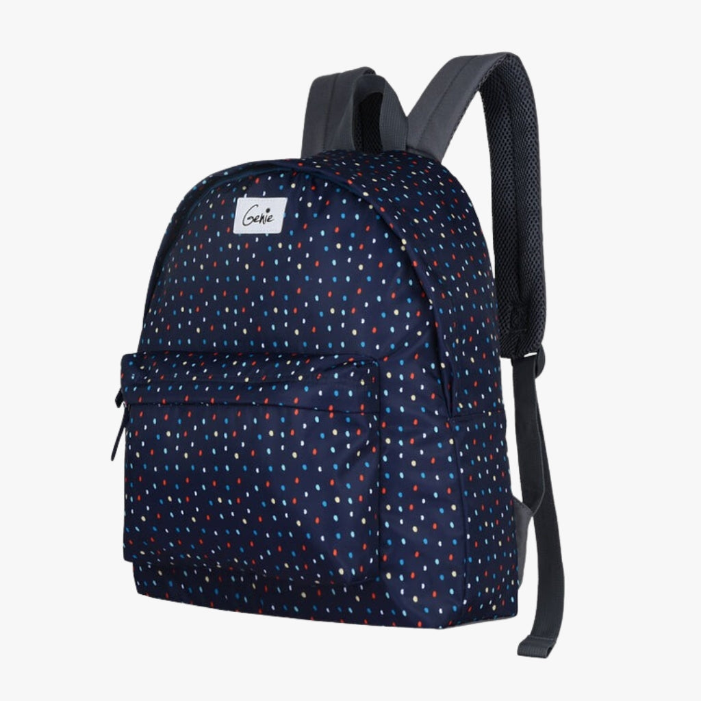 Genie Dottie 18L Navy Blue Casual Backpack With Easy Access Pockets