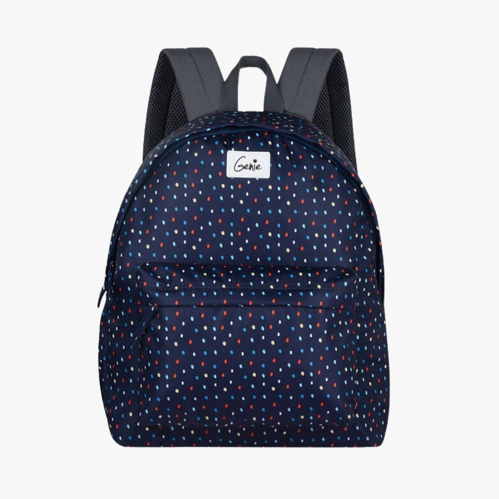 Genie Dottie 18L Navy Blue Casual Backpack With Easy Access Pockets