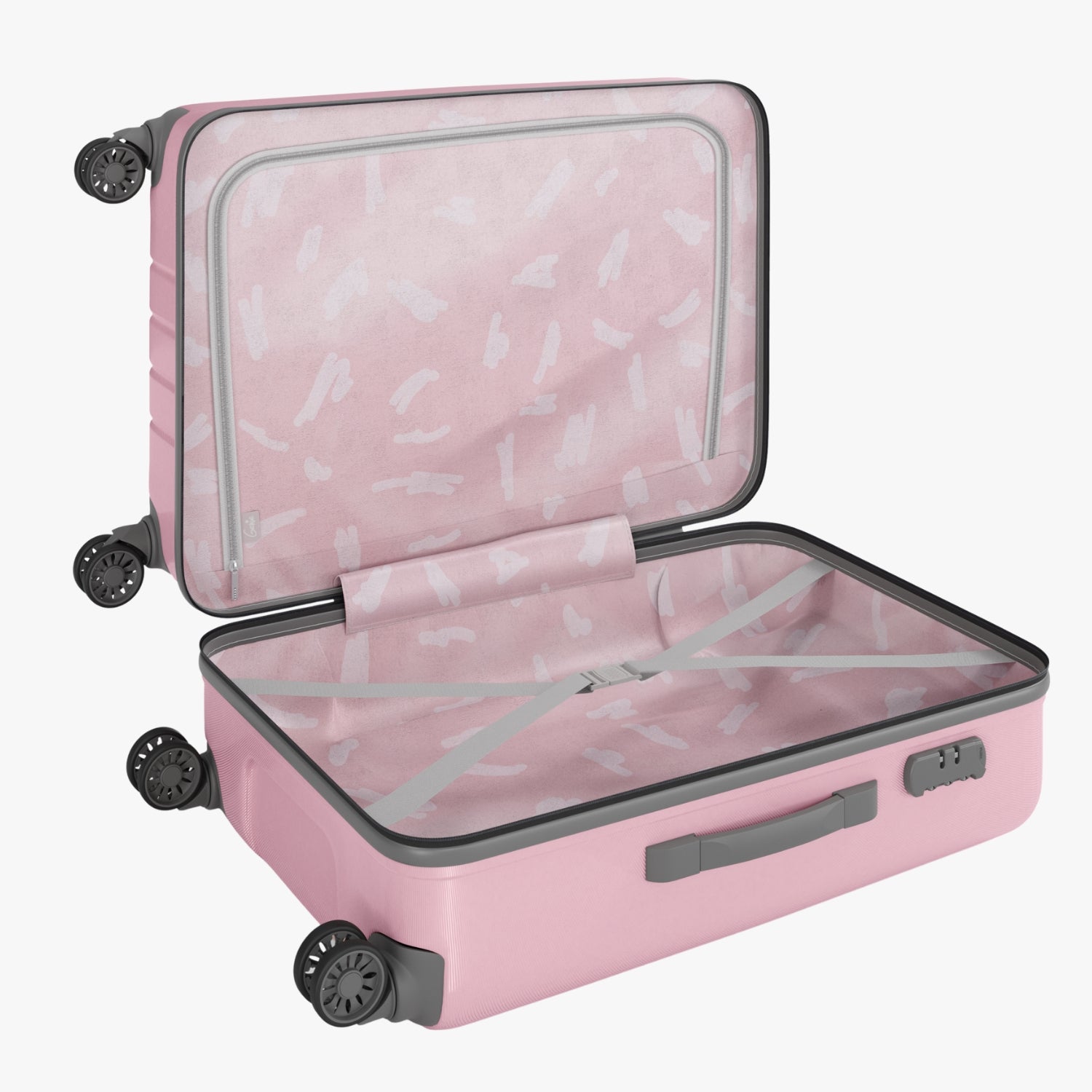 Genie Swing Marshmallow Pink Trolley Bag With Dual Wheels & Fixed Combination Lock