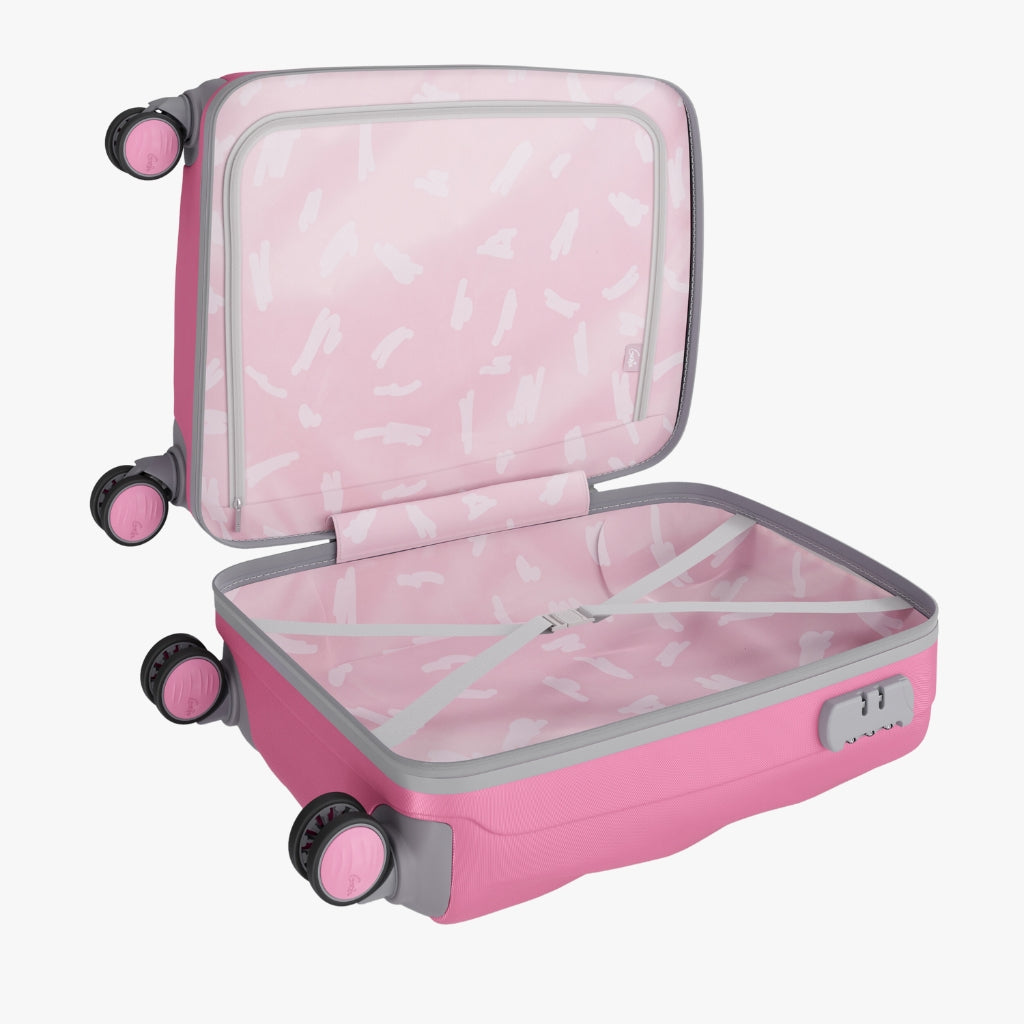 Genie Diana Bubblegum Pink Trolley Bag With Dual Wheels & Fixed Combination Lock