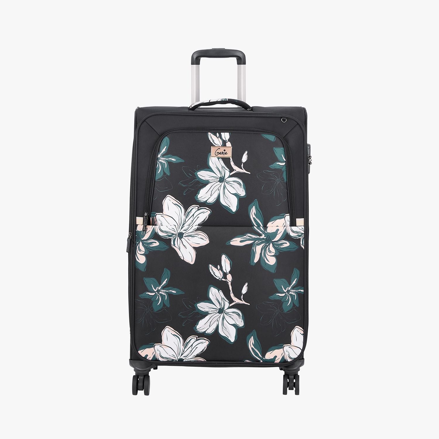 Genie Lily Black Trolley Bag With Dual Wheels & Fixed Combination Lock