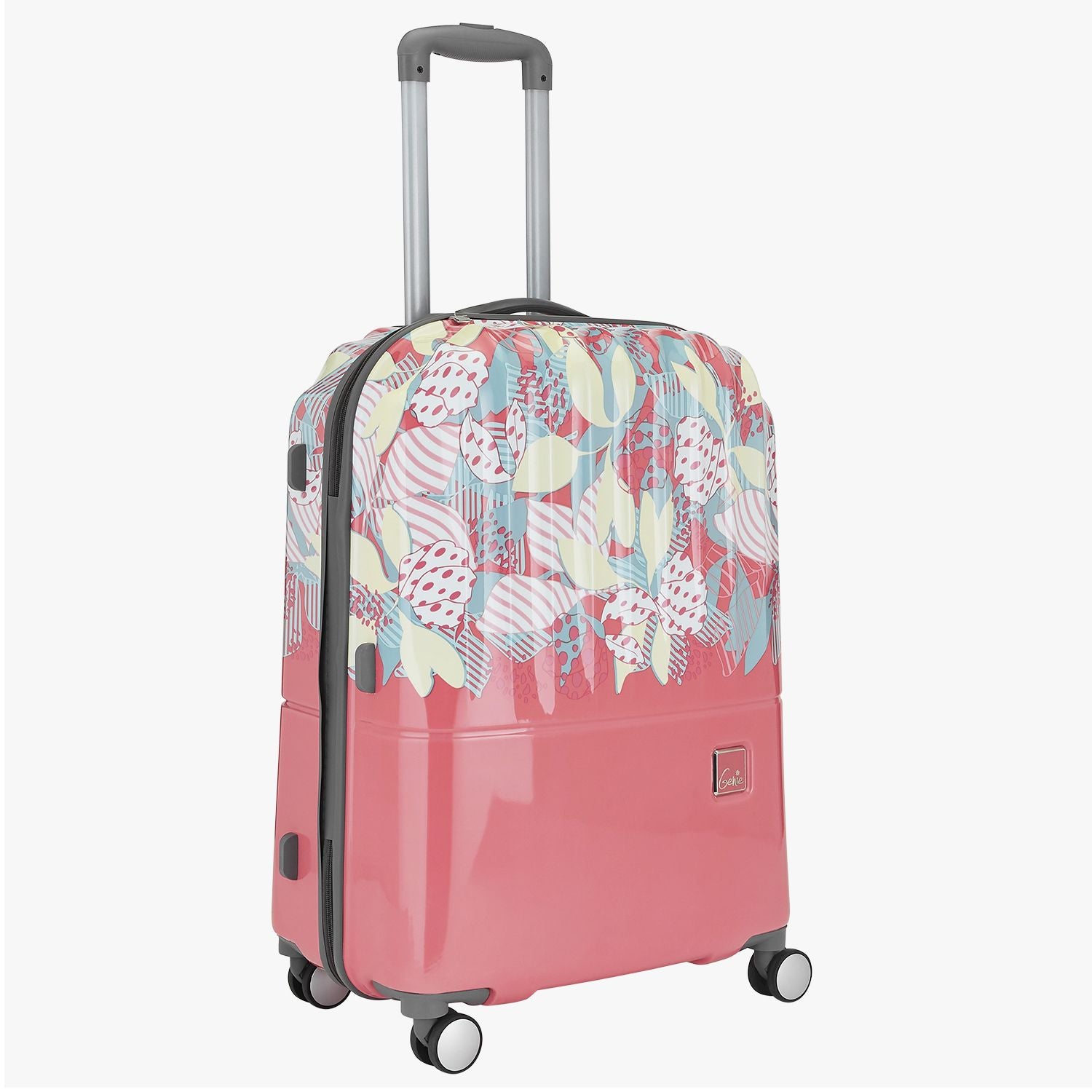 Genie Sprout Pink Trolley Bag With Dual Wheels & Fixed Combination Lock