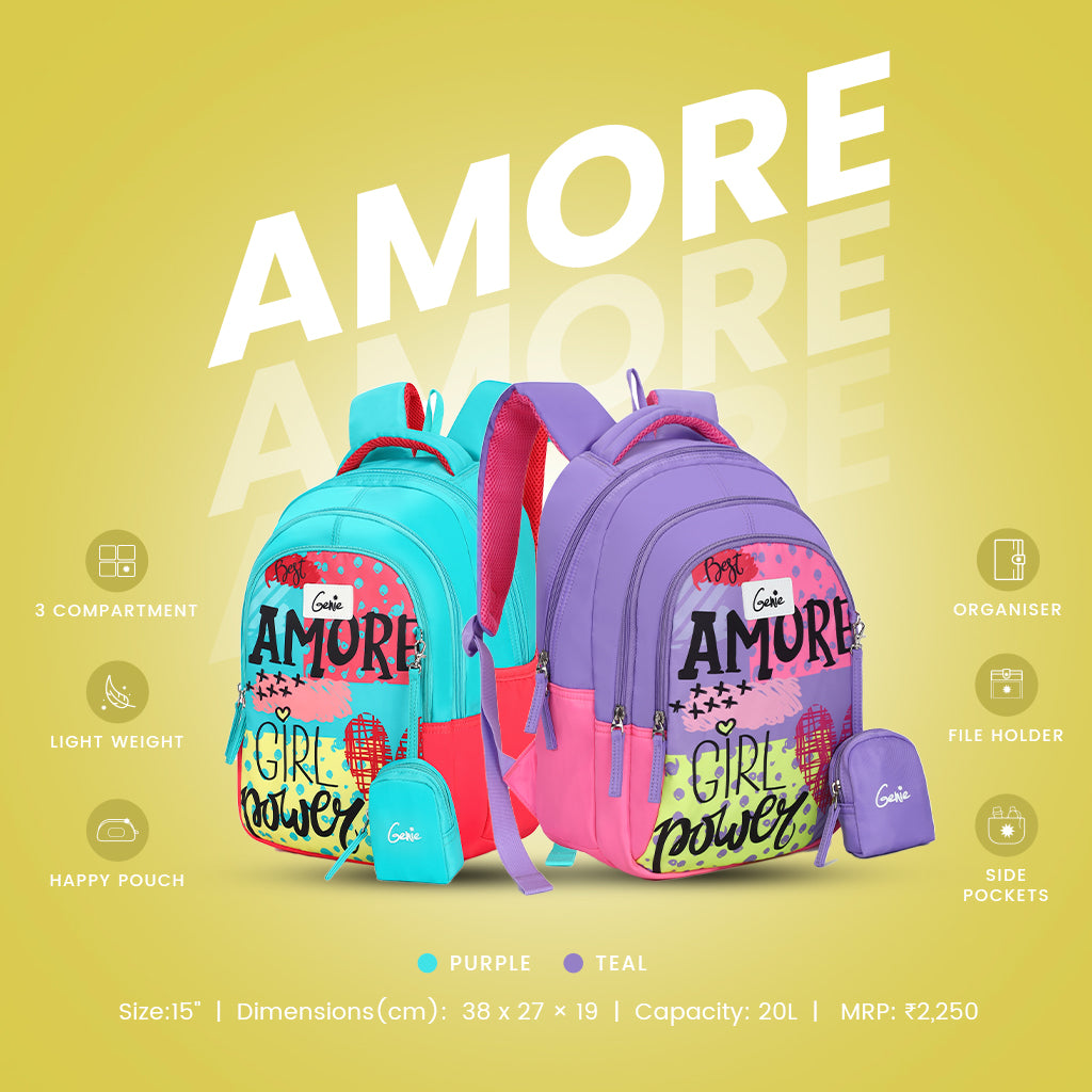 Genie Amore 20L Purple Kids Backpack