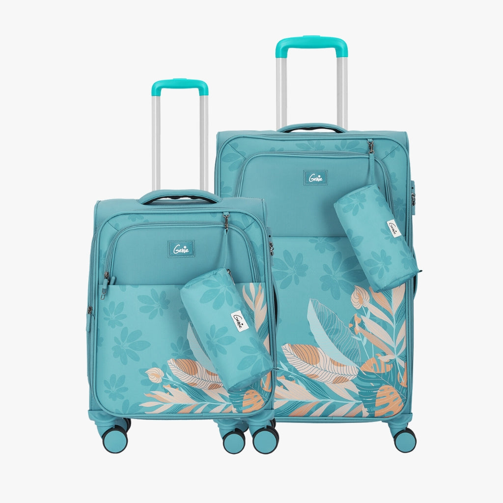 Genie Bloom Set of 2 Small & MediumTrolley Bags With Dual Wheels