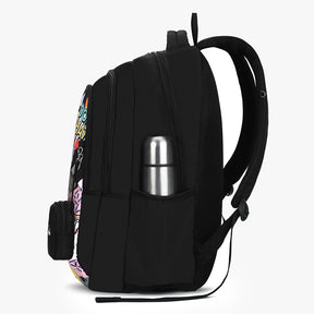 Genie Cool 36L Black School Backpack With Spacious Compartment