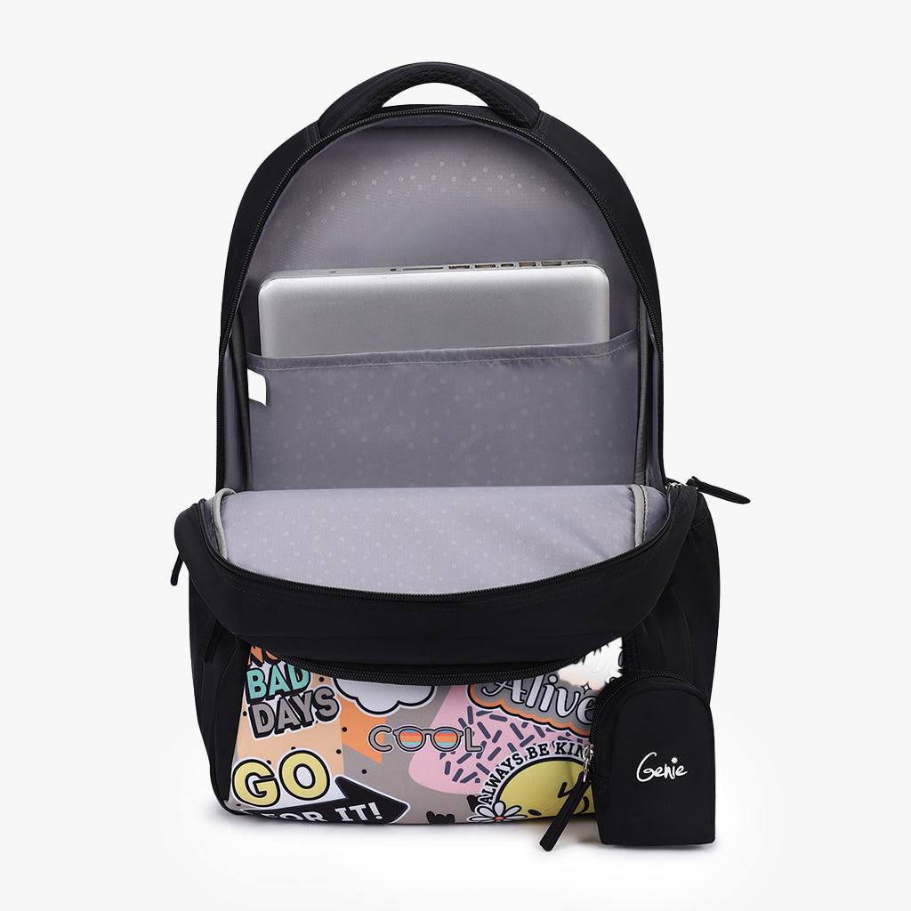 inside view of backpack with laptop sleeve
