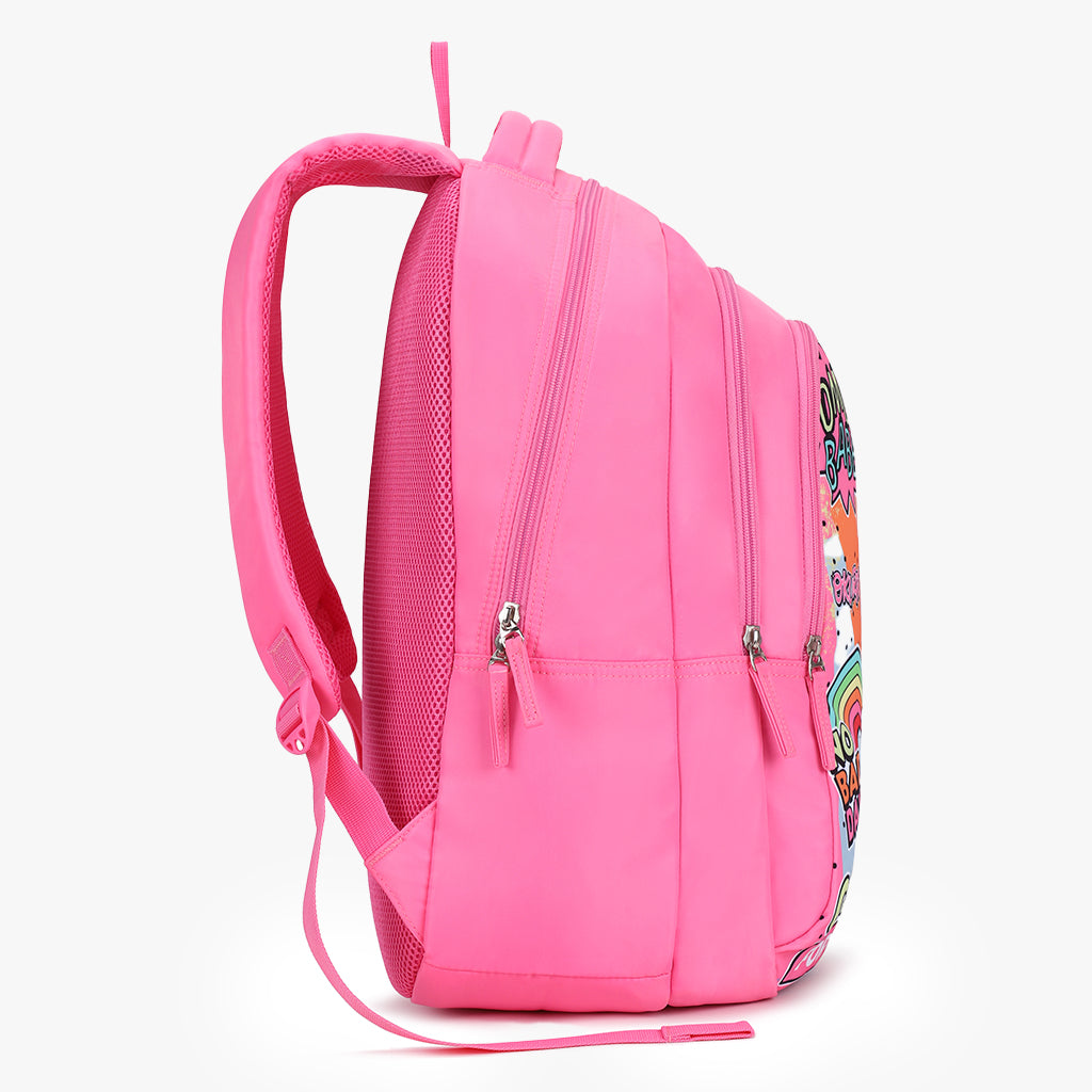 Genie Cool 36L Pink School Backpack With Premium Fabric