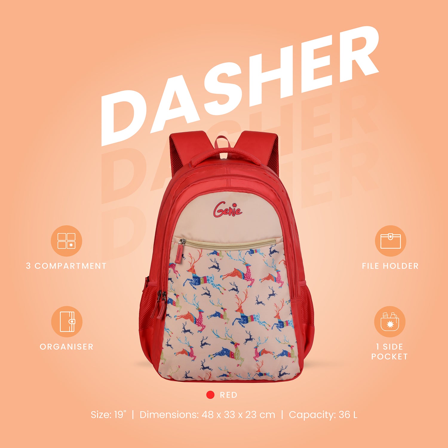 Genie Dasher 36L Pink School Backpack