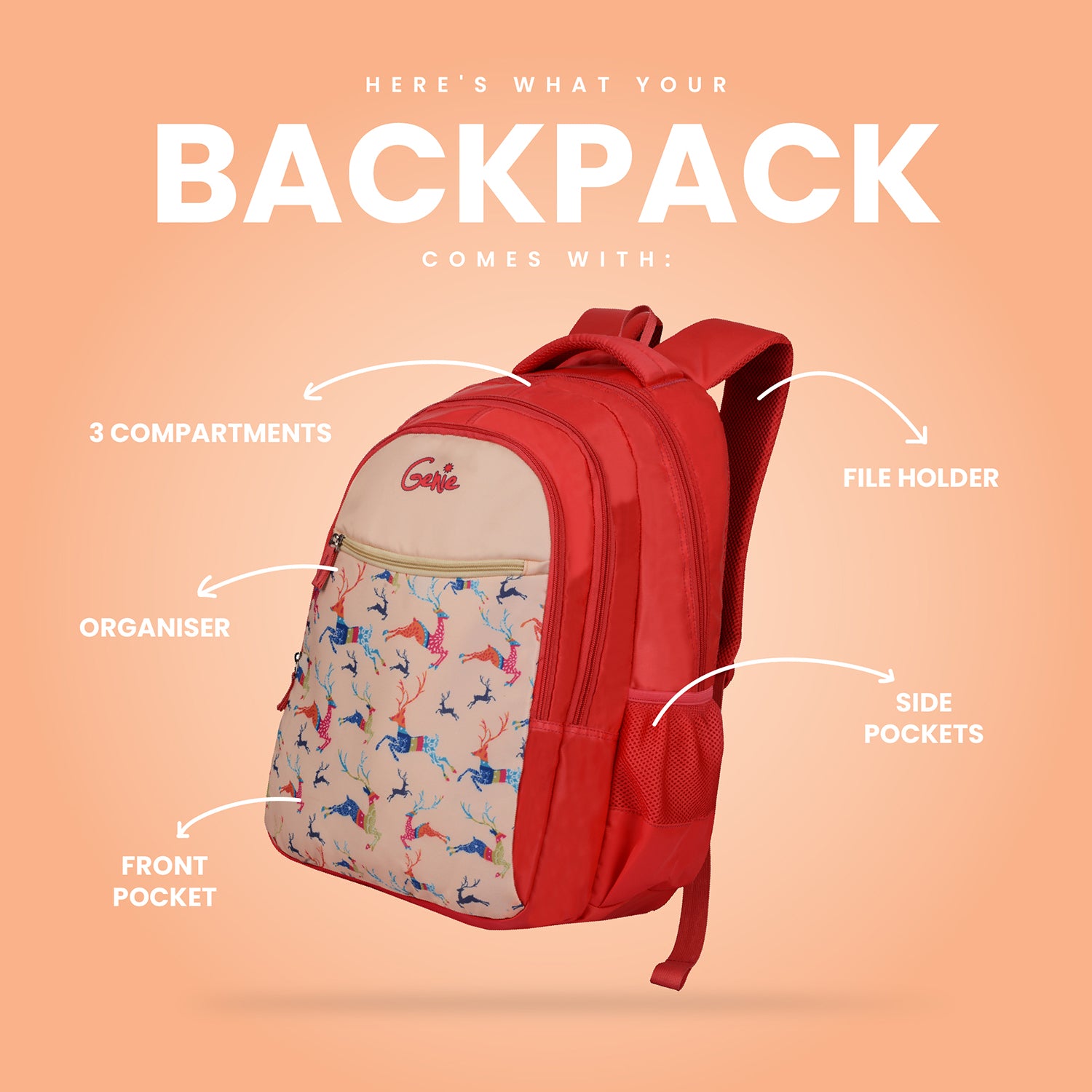 Genie Dasher 36L Pink School Backpack