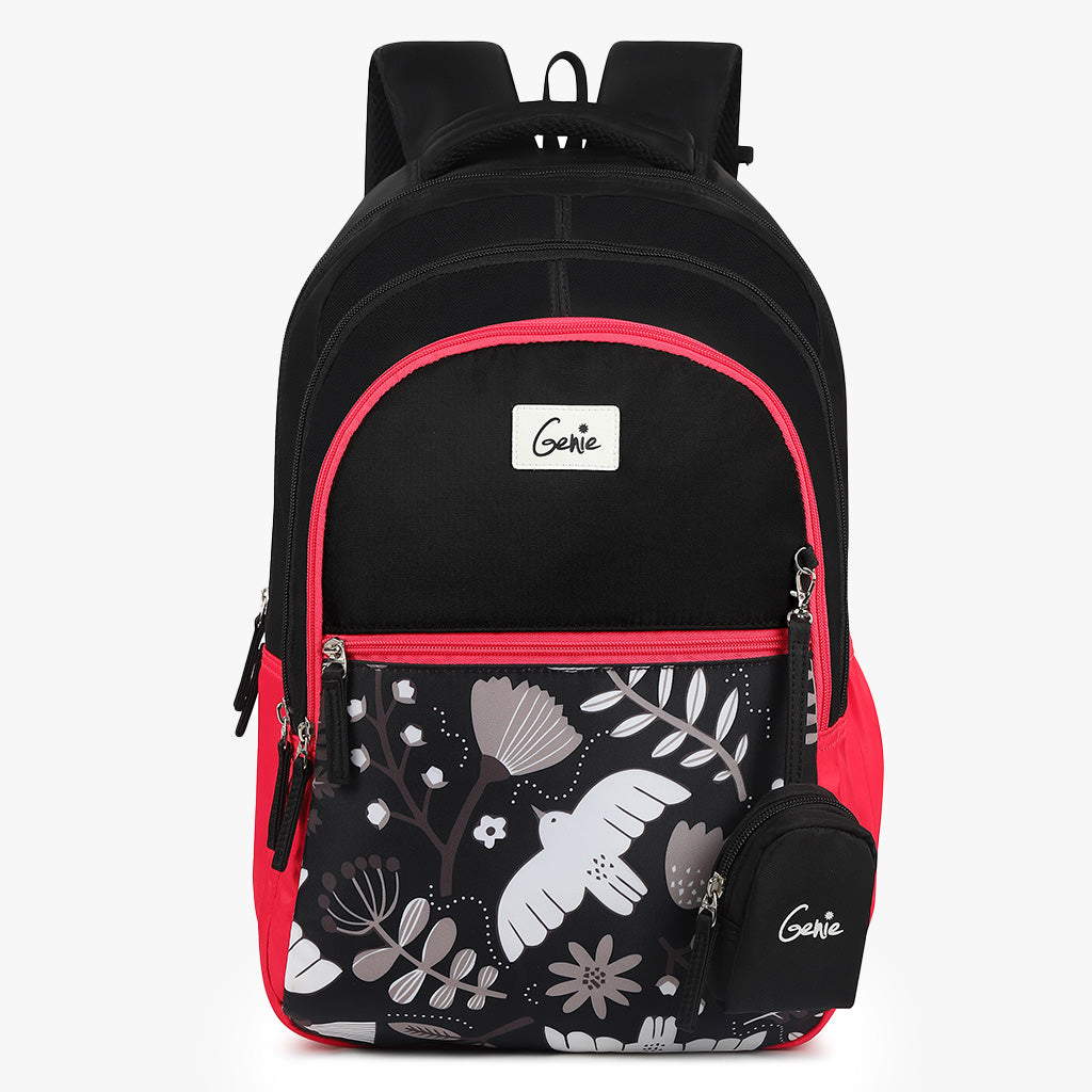 Genie Freesia 36L Black Laptop Backpack With Laptop Sleeve