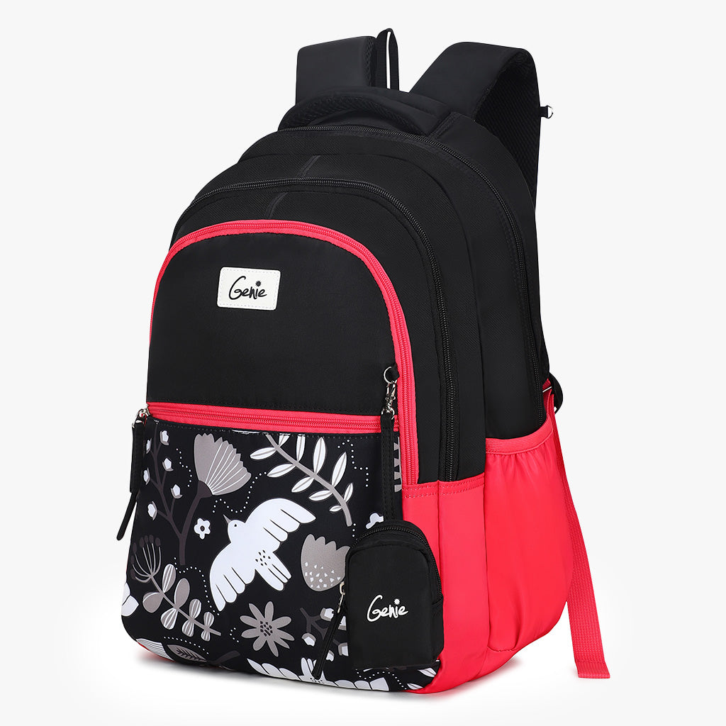 Genie Freesia 36L Black Laptop Backpack With Laptop Sleeve