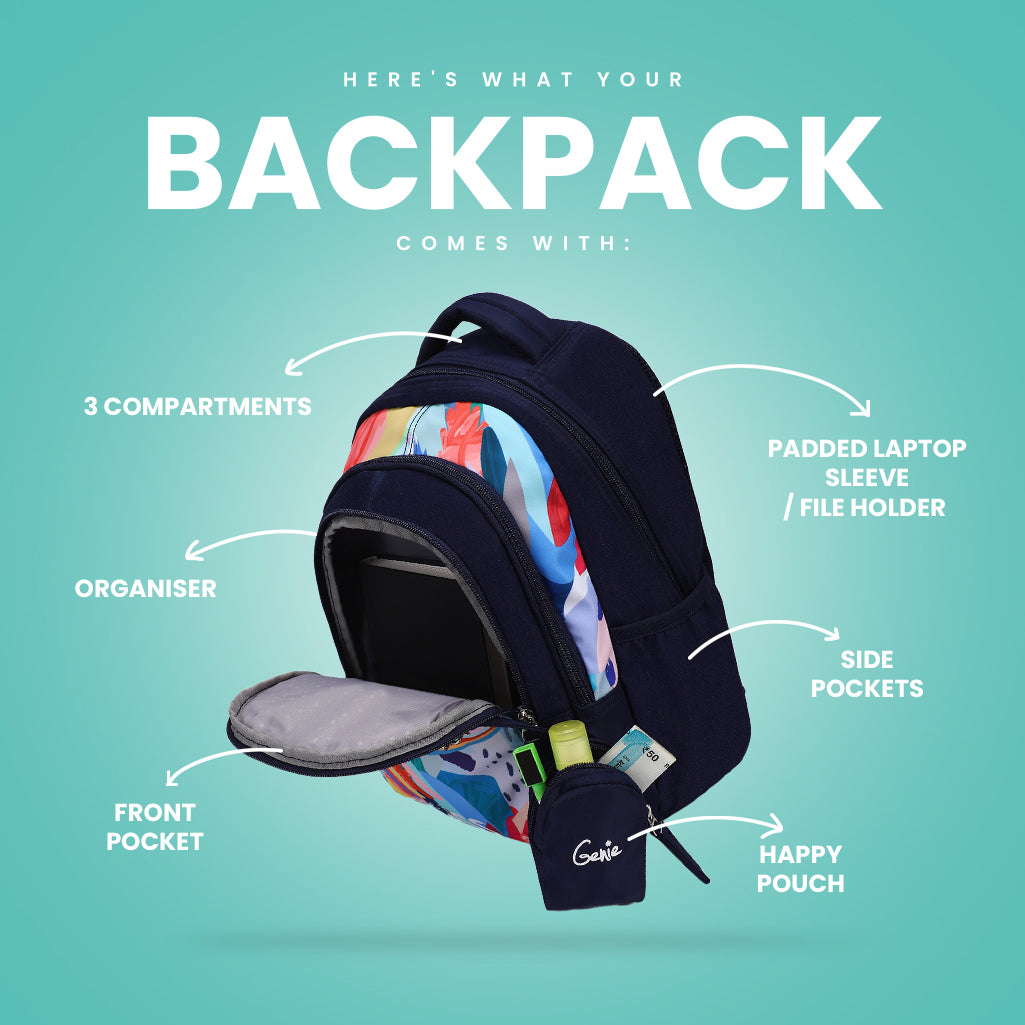 Genie Jane 20L Navy Blue Kids Backpack