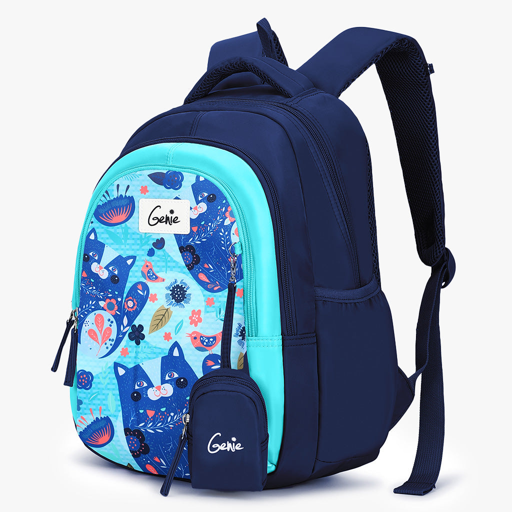 Genie Kitty 20L Navy Blue Kids Backpack