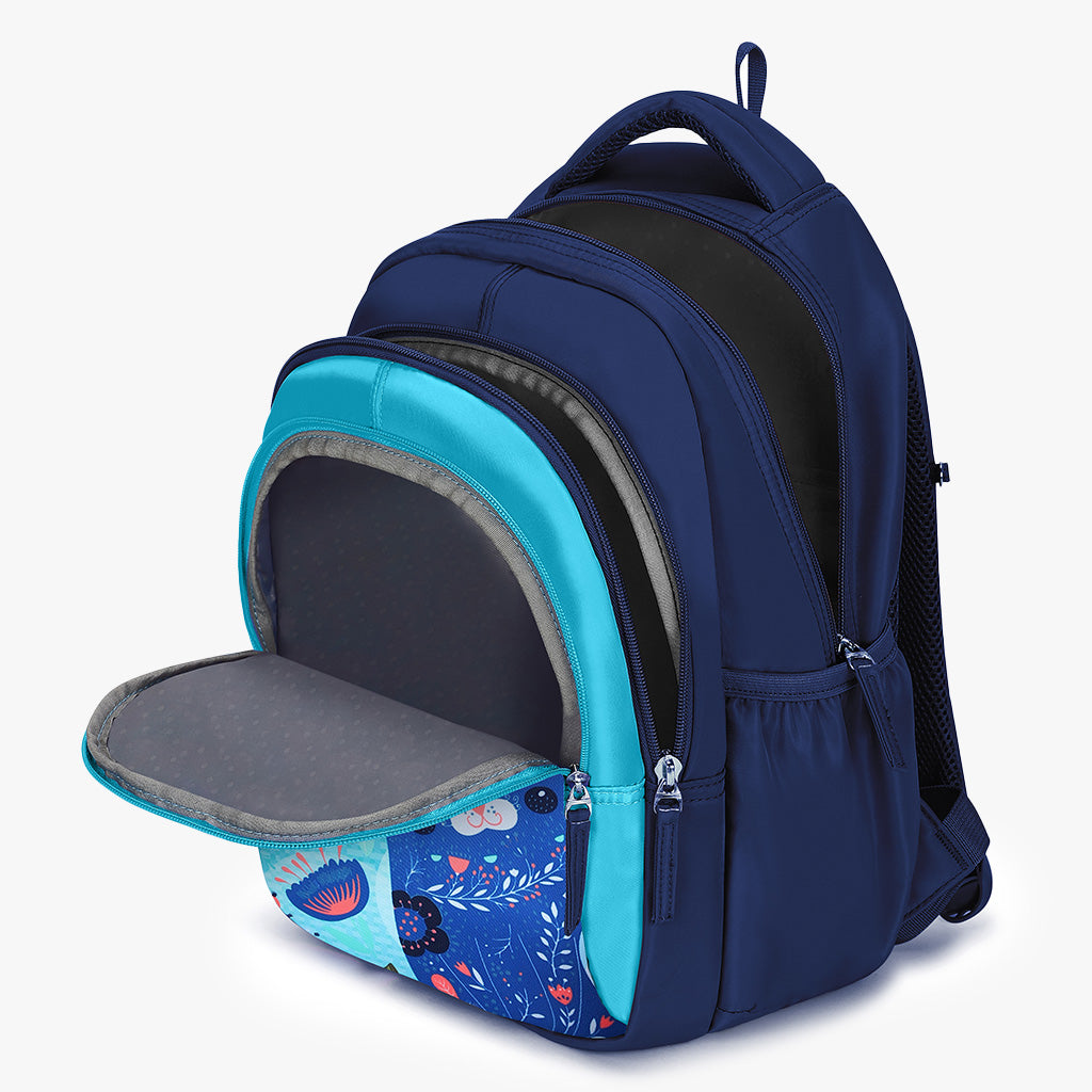 Genie Kitty 20L Navy Blue Kids Backpack With Comfortable Padding