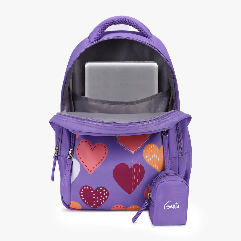 Genie Maisy 20L Purple Kids Backpack With Comfortable Padding