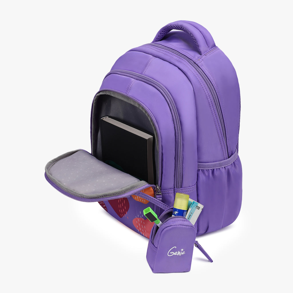 Genie Maisy 20L Purple Kids Backpack With Comfortable Padding