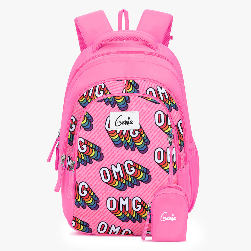 Genie OMG 20L Pink Kids Backpack With Comfortable Padding