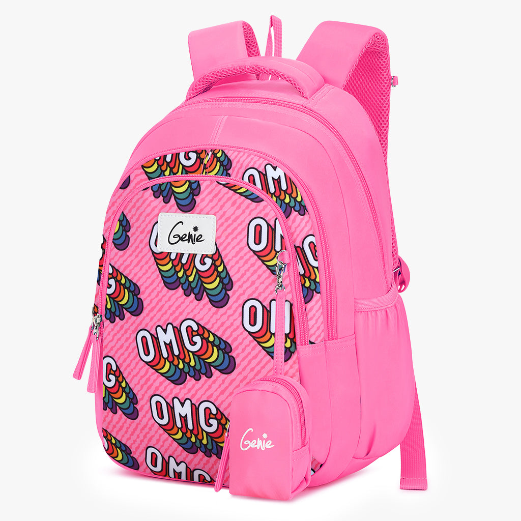 Genie OMG 20L Pink Kids Backpack With Comfortable Padding