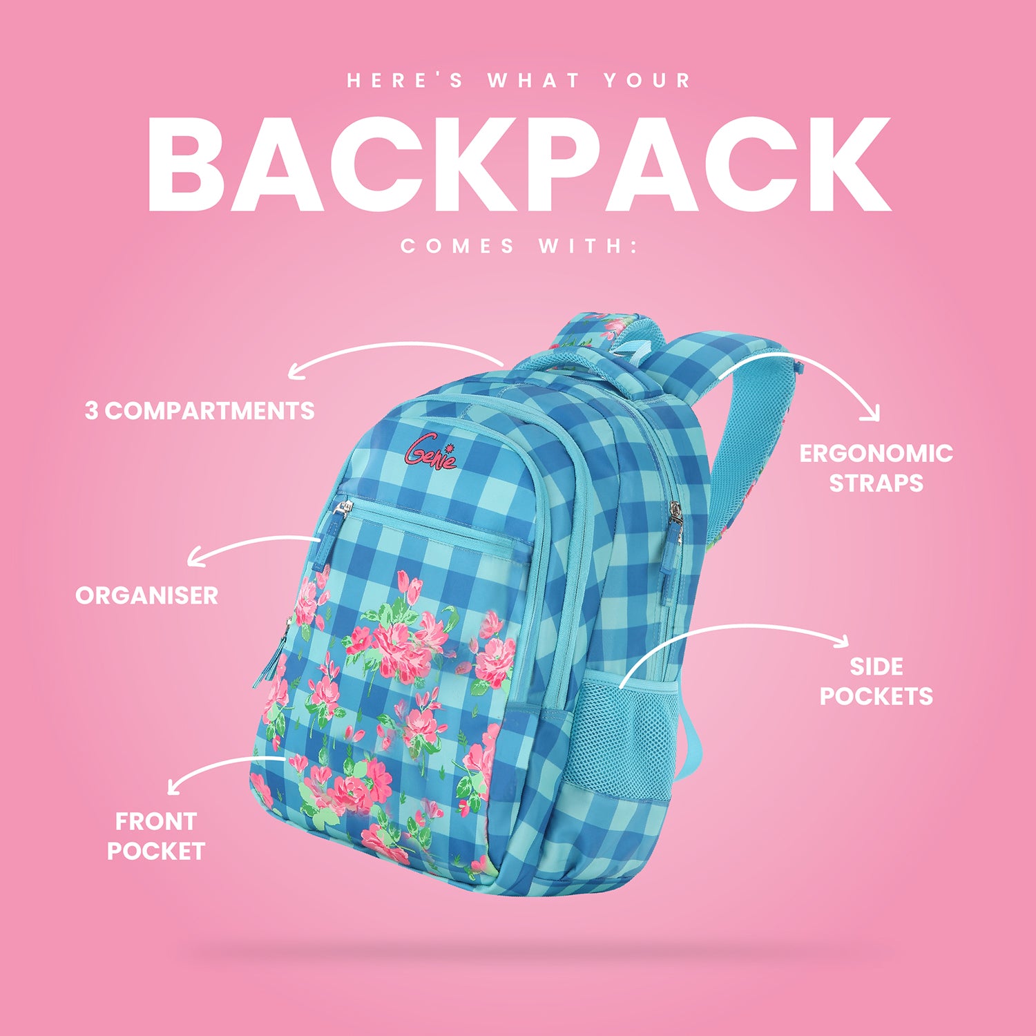 Genie Primrose 36L Blue School Backpack