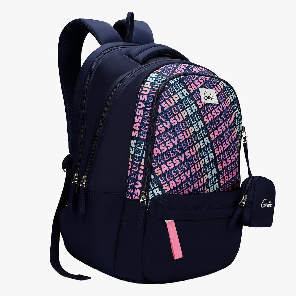 Sass Laptop and Raincover Backpack - Navy
