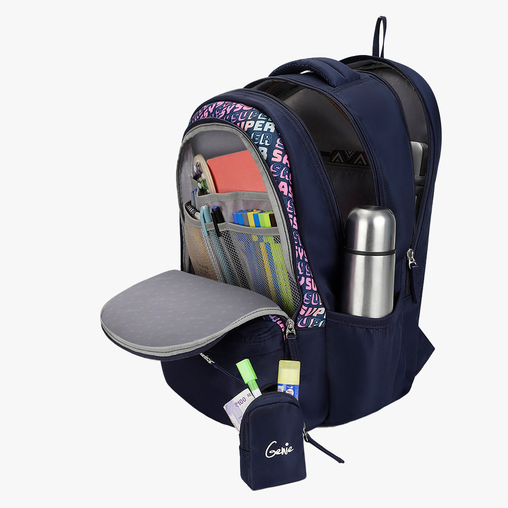 Sass Laptop and Raincover Backpack - Navy