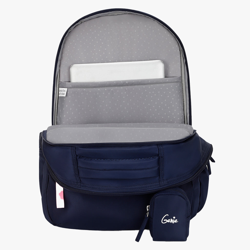 Sass Laptop and Raincover Backpack - Navy