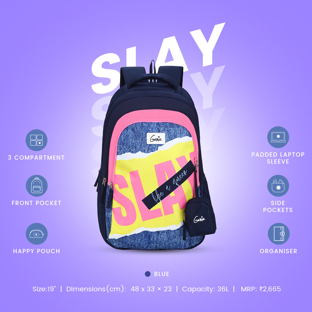 Genie Bags Flipkart Bags Girls Buy Genie Slay 36L Blue School