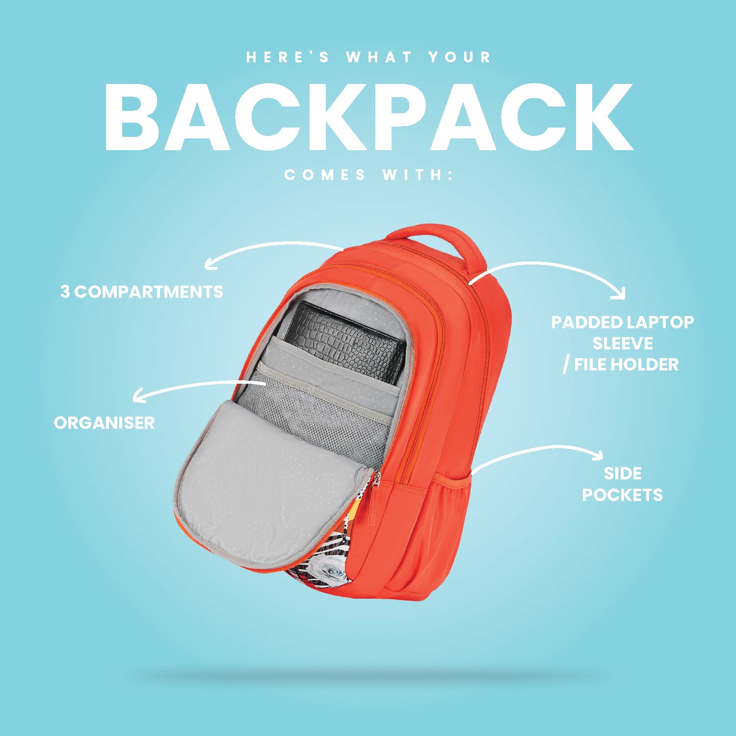 Genie Sweet 36L Orange Laptop Backpack