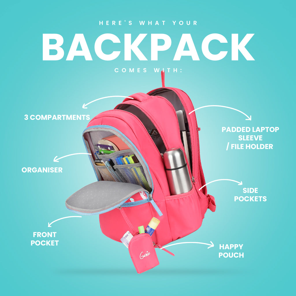 Victoria Laptop and Raincover Backpack - Black