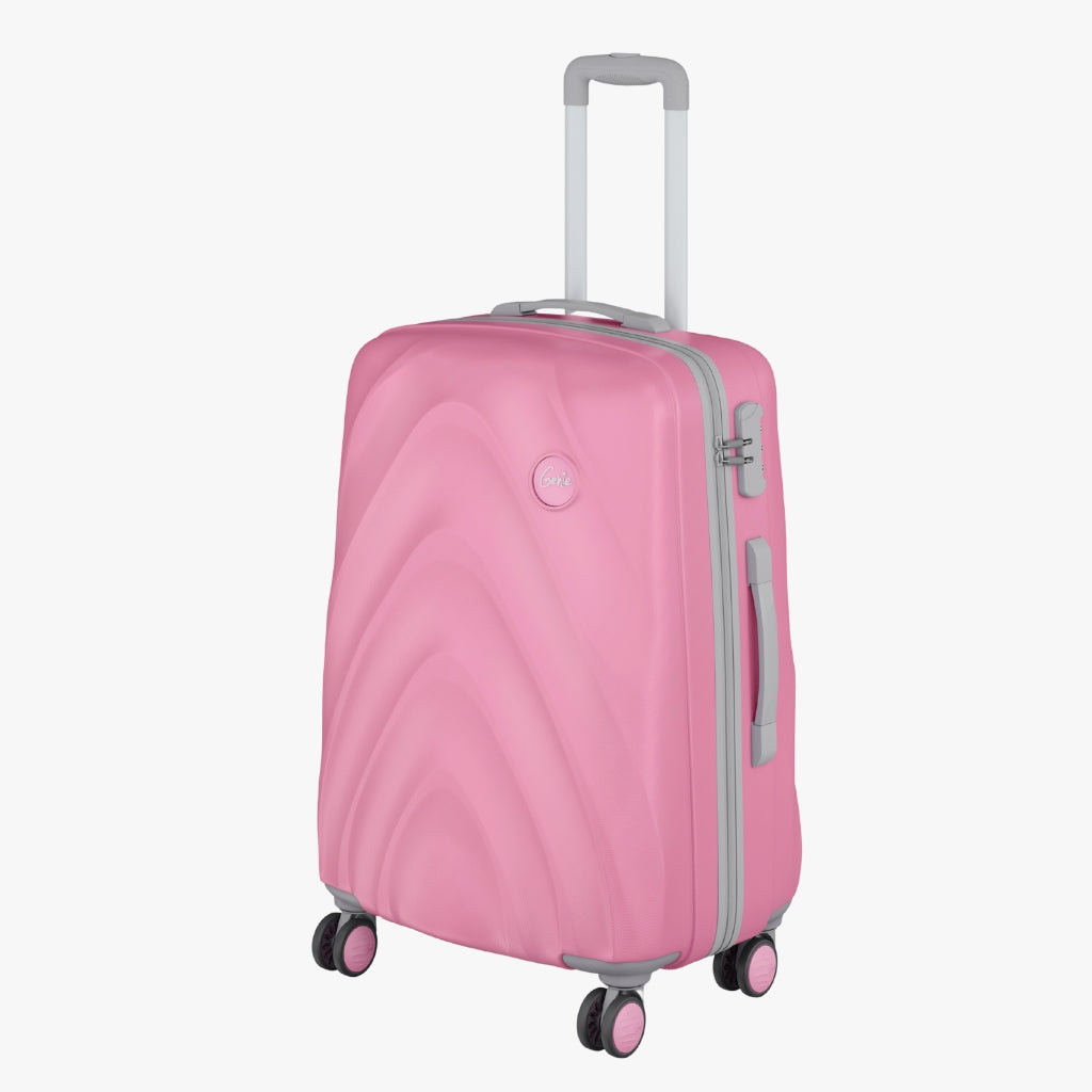 Genie Diana Bubblegum Pink Trolley Bag With Dual Wheels & Fixed Combination Lock