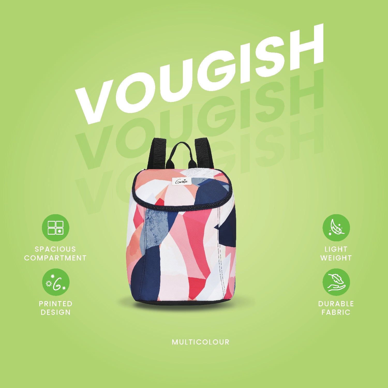 Genie Vougish 13.5L Multicolor Small Backpack
