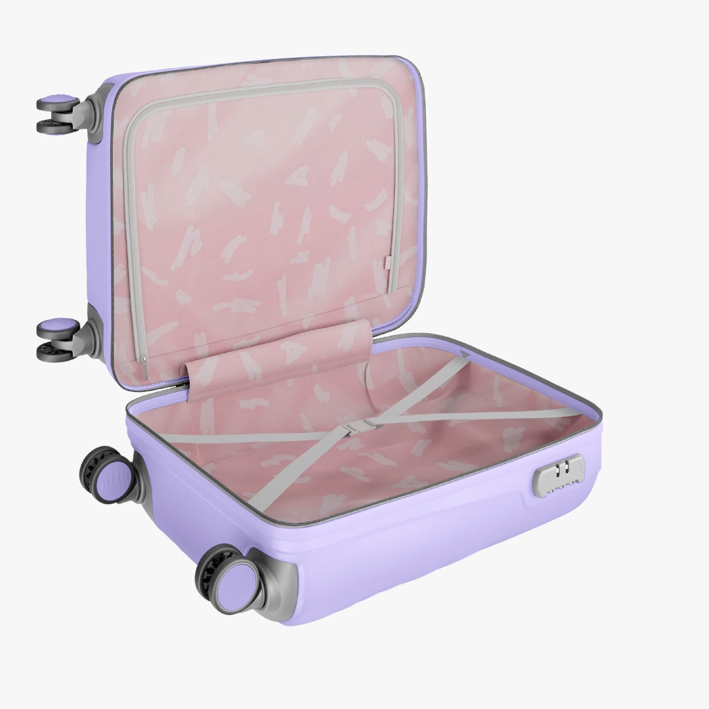 Genie Scarlet Lavender Trolley Bag With Dual Wheels & Fixed Combination Lock